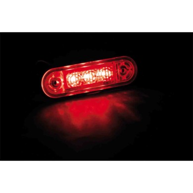 97005-S-01.JPG Luce Ingombro A 3 Led Montaggio Ad Incasso 9/32v Rosso Montaggio In Superficie Luci Perimetrali