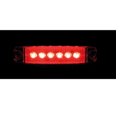 97008-S-01.JPG Luce Ingombro A 6 Led Montaggio In Superficie 12/24v Rosso Montaggio In Superficie Luci Perimetrali