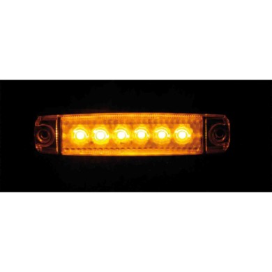 97009-S-01.JPG Luce Ingombro A 6 Led Montaggio In Superficie 12/24v Arancio Montaggio In Superficie Luci Perimetrali
