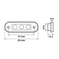 97019-D-01.JPG Set 20 Pz Luce Ingombro A 3 Led Montaggio Ad Incasso 9/32v Arancio Montaggio In Superficie Luci Perimetrali