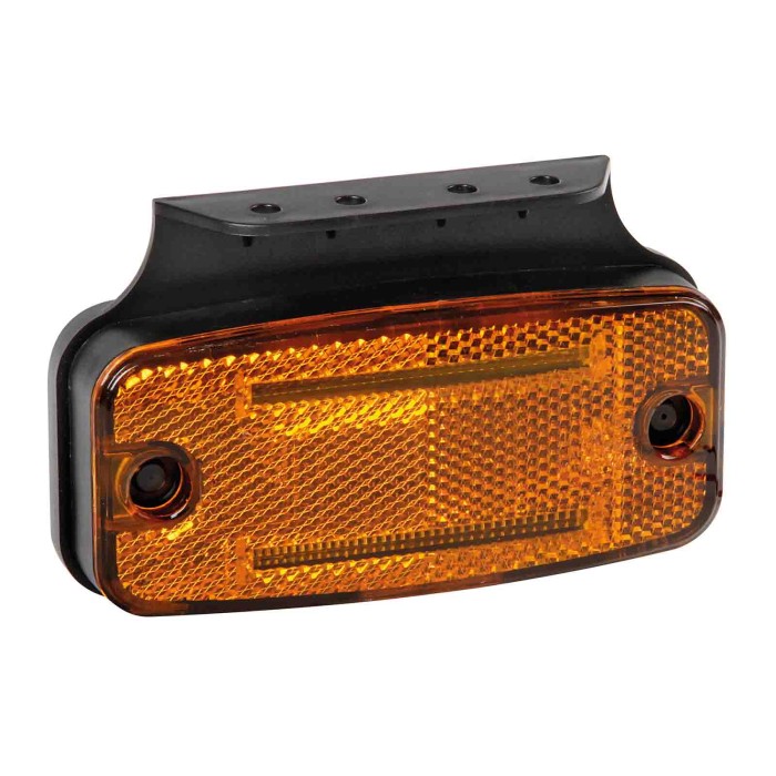 97021-A-01.JPG Luce Ingombro Con Catarifrangente E Staffa 10/30v 2 Led Arancio Montaggio In Superficie Luci Perimetrali