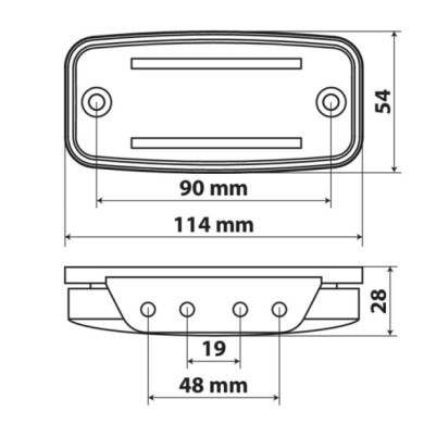 97021-D-01.JPG Luce Ingombro Con Catarifrangente E Staffa 10/30v 2 Led Arancio Montaggio In Superficie Luci Perimetrali