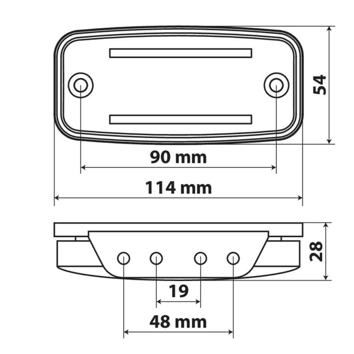 97021-D-01.JPG Luce Ingombro Con Catarifrangente E Staffa 10/30v 2 Led Arancio Montaggio In Superficie Luci Perimetrali