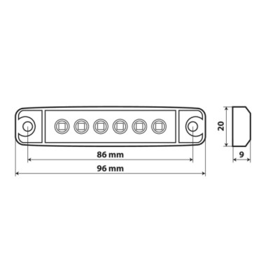 97023-S-01.JPG Set 20 Pz Luce Ingombro A 6 Led Montaggio In Superficie 12/24v Bianco Montaggio In Superficie Luci Perimetrali