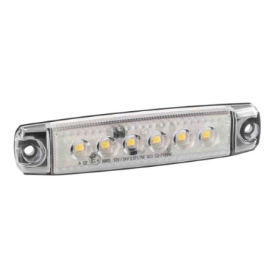 97023-D-01.JPG Set 20 Pz Luce Ingombro A 6 Led Montaggio In Superficie 12/24v Bianco Montaggio In Superficie Luci Perimetrali