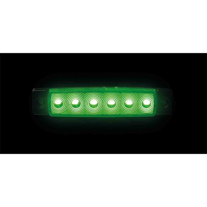 97038-S-01.JPG Luce Ingombro A 6 Led Montaggio In Superficie 9/32v Verde Montaggio In Superficie Luci Perimetrali