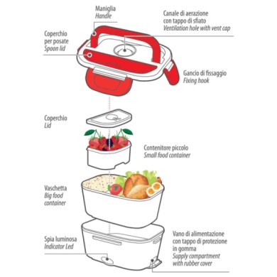 97141-S-01.JPG Lunch Box Scalda Vivande Elettrico 1 5 L 12/24v+220v 50w Scaldavivande Termico