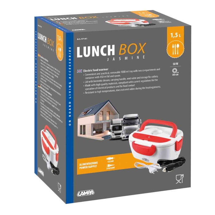 97141-C-01.JPG Lunch Box Scalda Vivande Elettrico 1 5 L 12/24v+220v 50w Scaldavivande Termico