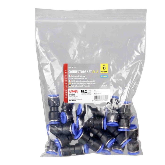 97202-C-01.JPG D 2 Raccordo Tubi Aria Set 20 Pz Ø 8 Mm Raccordi E Connettori