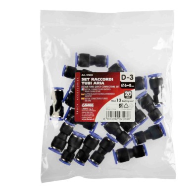 97203-C-01.JPG D 3 Adattatore Tubi Aria Set 20 Pz Ø 6 8 Mm Raccordi E Connettori