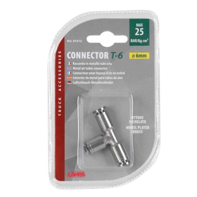 97212-C-01.JPG T 6 Raccordo In Metallo Per Tubi Aria Ø 6 Mm Raccordi E Connettori