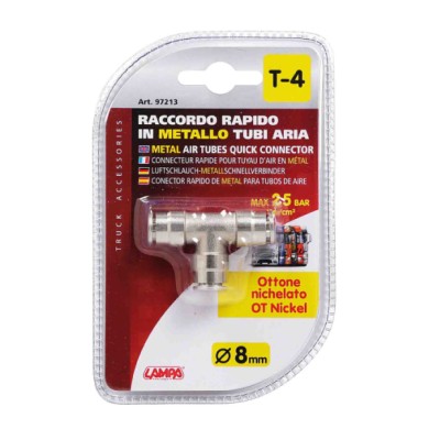 97213-C-01.JPG T 4 Raccordo In Metallo Per Tubi Aria Ø 8 Mm Raccordi E Connettori