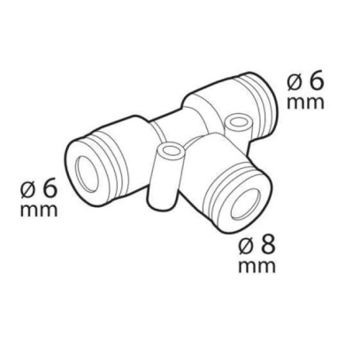 97218-S-01.JPG T 7 Raccordo Tubi Aria Ø 6 8 Mm Raccordi E Connettori