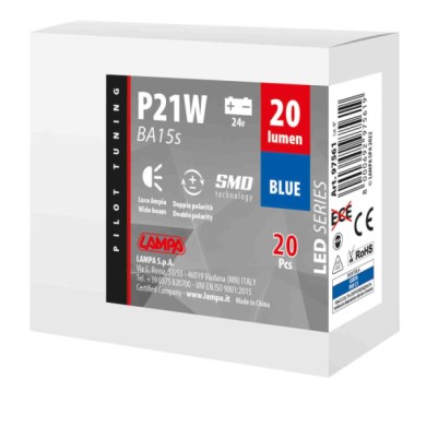 97561-C-01.JPG 24v Led Series 4 Smd X 1 Chip (p21w) Ba15s 20 Pz Scatola Blu Doppia Polarità Lampadine A Led P21w Lampa Led