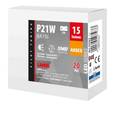 97563-C-01.JPG 24v Led Series 4 Smd X 1 Chip (p21w) Ba15s 20 Pz Scatola Arancio Doppia Polarità Lampadine A Led P21w Lampa Led
