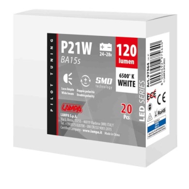 97564-C-01.JPG 24/28v Led Series 8 Smd X 1 Chip (p21w) Ba15s 20 Pz Scatola Bianco Doppia Polarità Lampadine A Led P21w Lampa Led