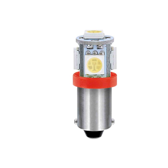 97569-D-01.JPG 24/28v Led Series 5 Smd X 1 Chip (t4w) Ba9s 20 Pz Scatola Rosso Doppia Polarità Lampadine A Led T4w Lampa Led