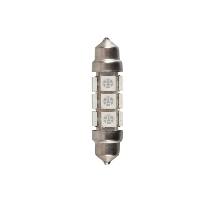 L172.JPG 24/28v Led Series 12 Led Smd 11x43 Mm Sv8 5 8 20 Pz Scatola Verde Doppia Polarità Lampadine A Led Siluro Lampa Led