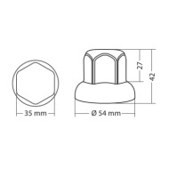 97654-S-01.JPG Set 10 Copribulloni Cromati In Abs Ø 32 Mm Abs Copribulloni Camion 97654