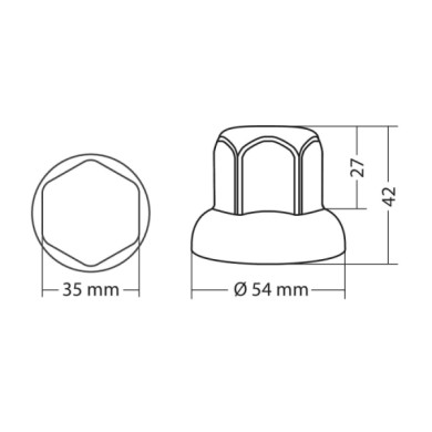 97655-S-01.JPG Set 10 Copribulloni Cromati In Abs Ø 33 Mm Abs Copribulloni Camion 97655
