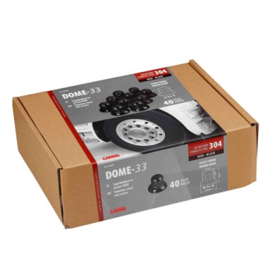 97681-S-01.JPG Dome Set 40 Copribulloni Testa Tonda In Acciaio Inox Ø 33 Mm Nero Dome Black Copribulloni Camion