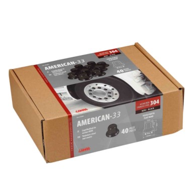 97683-S-01.JPG American Set 40 Copribulloni Testa Piatta In Acciaio Inox Ø 33 Mm Nero American Black Copribulloni Camion