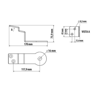 97753-S-01.JPG Staffa Per Antenna Cb Attacco Montante Man Tga-tgl-tgm-tgs-tgx Staffe Antenne Cb