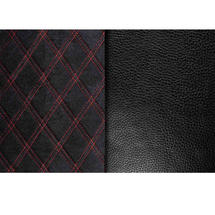 97853-S-01.JPG Mirian Coprisedile In Skeentex E Suede Trapuntato Nero/rosso Coprisedili Per Camion Coprisedili