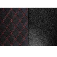 97853-S-01.JPG Mirian Coprisedile In Skeentex E Suede Trapuntato Nero/rosso Coprisedili Per Camion Coprisedili