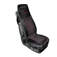 Mirian Coprisedile In Skeentex E Suede Trapuntato Nero/rosso Coprisedili Per Camion Coprisedili