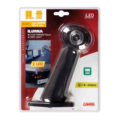 97911-C-01.JPG Ilumia Luce Perimetrale A 2 Led 24v 60° Destra Montaggio In Superficie Luci Perimetrali