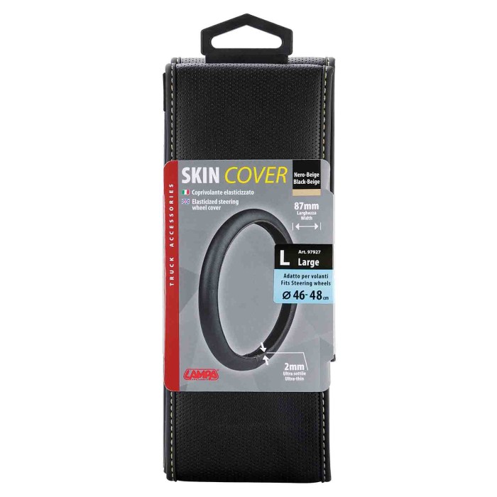 97927-C-01.JPG Skin Cover Coprivolante Elasticizzato In Skeentex Nero/beige L Ø 46/48 Cm Coprivolanti Elasticizzati In Skeentex