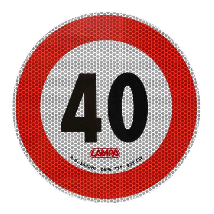 97935-C-01.JPG Contrassegno Limite Velocità 40 Km/h Contrassegni Targhe E Contrassegni