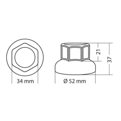 97972-D-01.JPG Boater Set 40 Copribulloni Testa Piatta In Acciaio Inox Ø 32 Mm Cromo Boater Chrome Copribulloni Camion