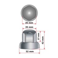 97986-D-01.JPG Dome Set 40 Copribulloni Testa Tonda In Acciaio Inox Ø 32 Mm Cromo Dome Chrome Copribulloni Camion