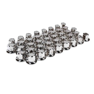 98031-S-01.JPG American Set 40 Copribulloni Testa Piatta In Acciaio Inox Ø 32 Mm Cromo American Chrome Copribulloni Camion