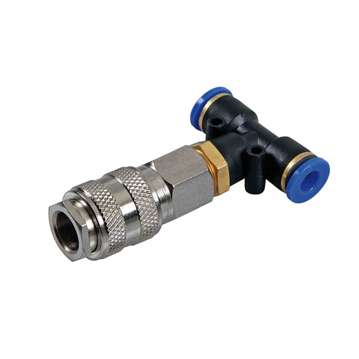 98075-S-02.JPG T 1 Connettore Aria Ad Attacco Rapido Ø 6 Mm Raccordi E Connettori