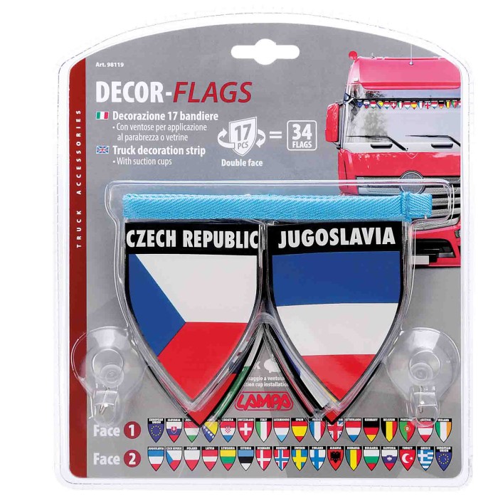 98119-D-01.JPG Decor Flags 2 In1 Set 4 17x2 Bandiere Ornamenti Removibili Profili E Ornamenti