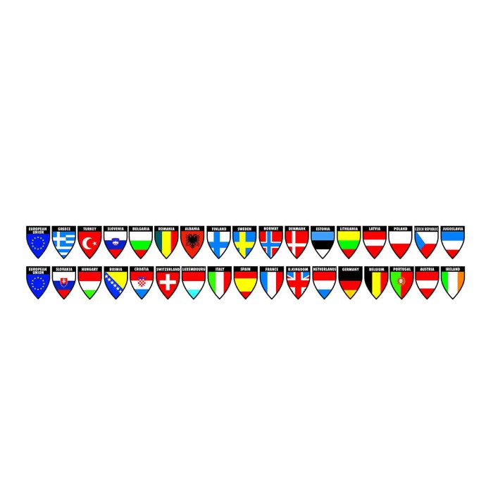 98119-C-01.JPG Decor Flags 2 In1 Set 4 17x2 Bandiere Ornamenti Removibili Profili E Ornamenti