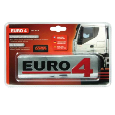 98124-S-01.JPG Emblema Antinquinamento 3d Cromato 170x50 Mm Euro 4 Emblemi 3d Per Camion