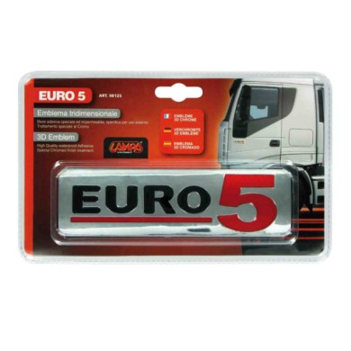 98125-S-01.JPG Emblema Antinquinamento 3d Cromato 170x50 Mm Euro 5 Emblemi 3d Per Camion