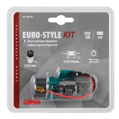98139-S-01.JPG Euro Style Kit Accendisigari Illuminato 24v Accendisigari Spinotti E Prese Corrente