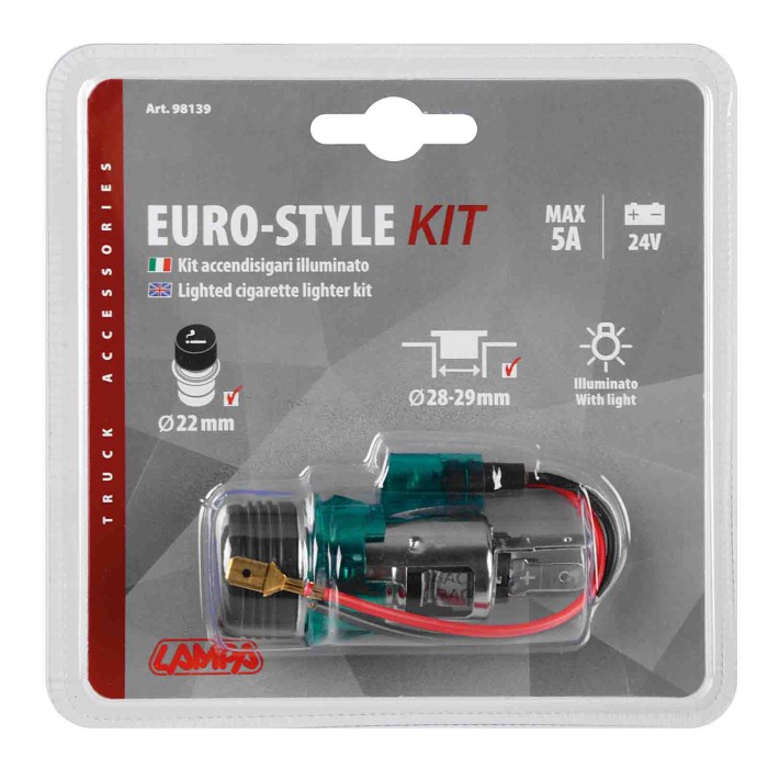 98139-S-01.JPG Euro Style Kit Accendisigari Illuminato 24v Accendisigari Spinotti E Prese Corrente