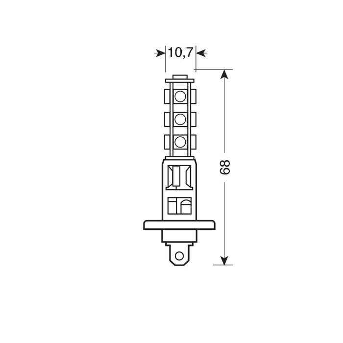 98221-S-01.JPG 24/28v Hyper Led 39 13 Smd X 3 Chips (h1) P14 5s 1 Pz D/blister Bianco Lampadine A Led H1 H3 H4... Lampa Led