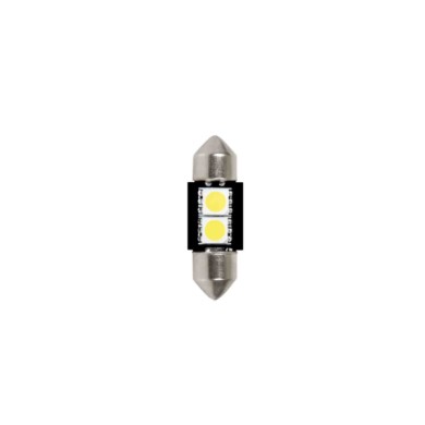 L085.JPG 24/28v Led Series 2 Smd X 3 Chips 10x31 Mm Sv8 5 8 2 Pz D/blister Bianco Doppia Polarità Lampadine A Led Siluro Lampa L