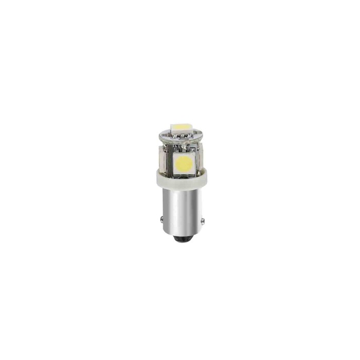 BA9S.JPG 24/28v Led Series 5 Smd X 3 Chips (t4w) Ba9s 2 Pz D/blister Bianco Doppia Polarità Resistenza Incorporata Lampadine A L