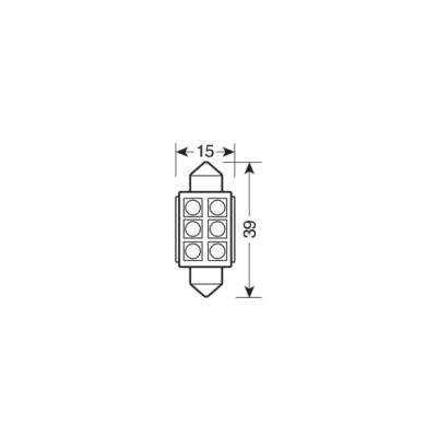 98272-S-01.JPG 24/30v Led Series 6 Smd X 3 Chips 15x39 Mm Sv8 5 8 2 Pz Scatola Bianco Doppia Polarità Lampadine A Led Siluro Lam