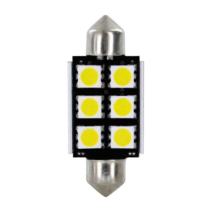 L111.JPG 24/30v Led Series 6 Smd X 3 Chips 15x39 Mm Sv8 5 8 2 Pz Scatola Bianco Doppia Polarità Lampadine A Led Siluro Lampa Led