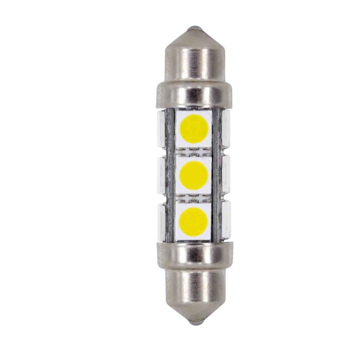 98273-S-02.JPG 24/30v Led Series 12 Smd X 3 Chips 11x41 Mm Sv8 5 8 2 Pz D/blister Bianco Doppia Polarità Lampadine A Led Siluro 