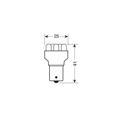 L058.JPG 24v Lampada Multi Led 5 Led (r10w) Ba15s 1 Pz D/blister Rosso Lampadine Multi Led Lampa Led